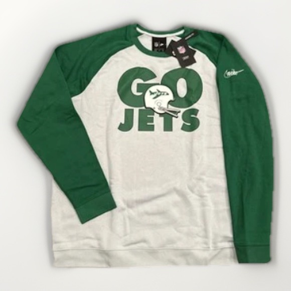 Nike New York Jets Sweatshirt Mens XXL Graphic Print Standard Fit Green/Grey - Picture 1 of 7
